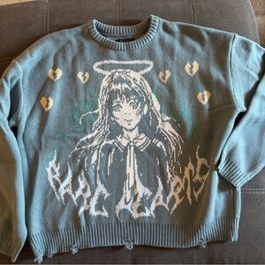 Blue Graphic Sweater